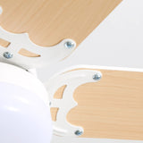 White With Wood Blades