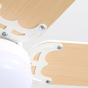 White With Wood Blades