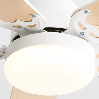 White With Wood Blades