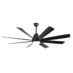 Modern Matte Black ABS Ceiling Fan Light 72 inch