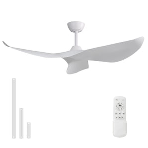 DICI MALL 38" Elegant Minimalist Curved ABS Blade Ceiling Fan