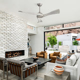 Brushed Nickel With Gray Blades