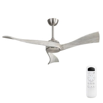 Brushed Nickel With Gray Blades