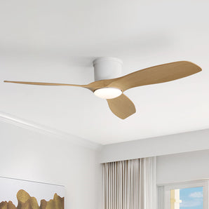 Sleek 52" Flush Mount Space Saving Smart APP & Remote Control 3-Blades Ceiling Fan with Light