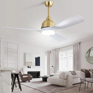 Classical Brushed Nickel Smart Fan with Light 54 inch