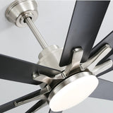 Brushed Nickel With Black Blades