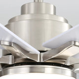 Brushed Nickel With White Blades