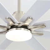 Brushed Nickel With White Blades