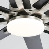 Brushed Nickel With Black Blades
