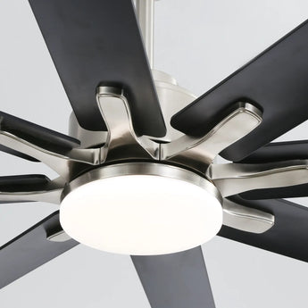 Brushed Nickel With Black Blades