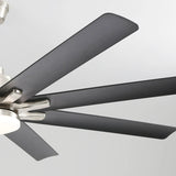 Brushed Nickel With Black Blades