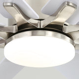Brushed Nickel With White Blades