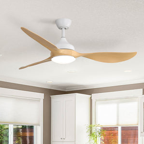 Modernes Deckenventilatorlicht aus ABS mit Holzmaserung für den Innenbereich, 56 Zoll