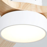 White With Burly Wood Blades